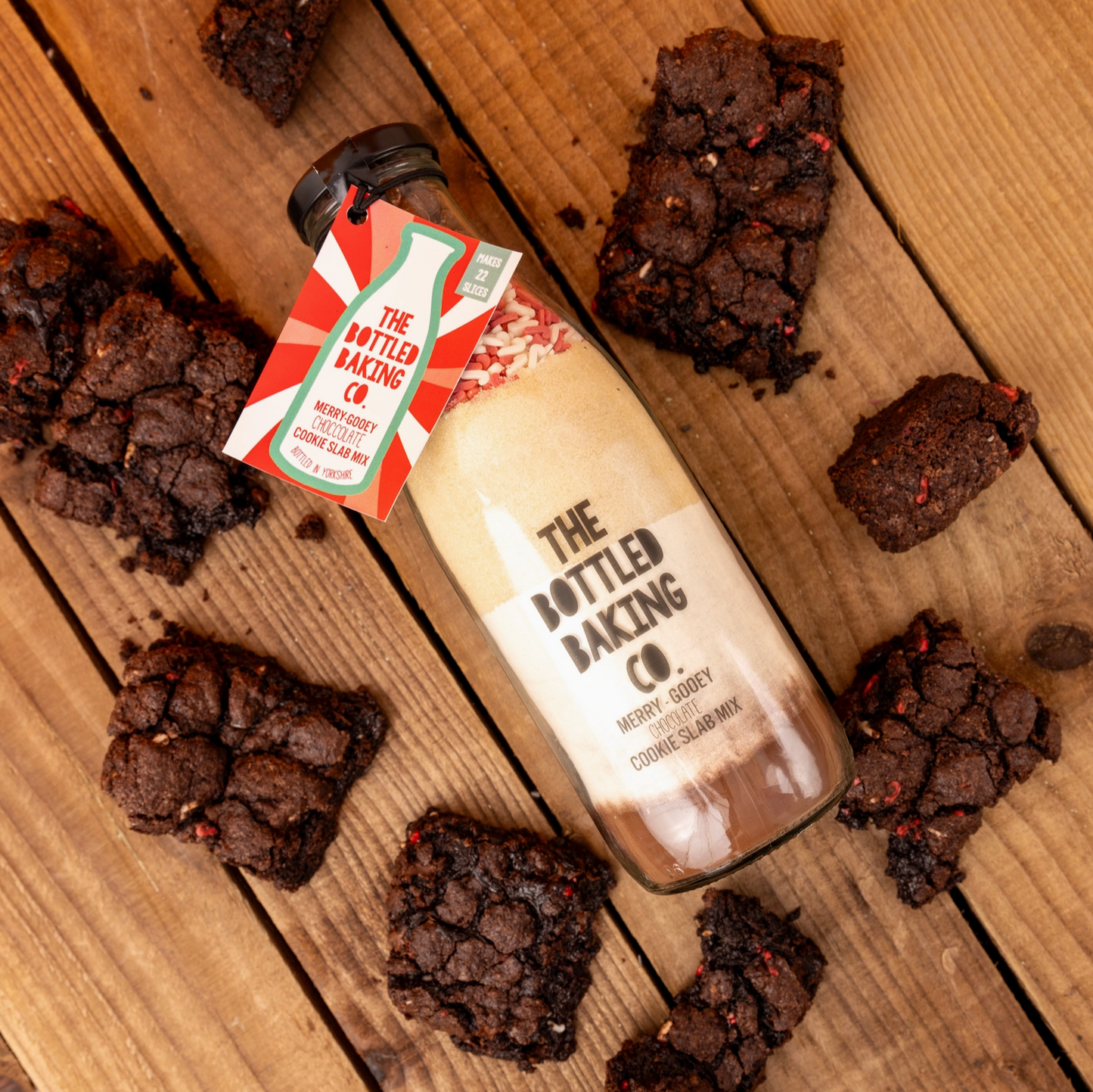 Merry Gooey Chocolate Cookie Slab Mix in A Bottle