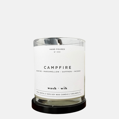 Wash + Wik Campfire Soy Wax Candle - Shop BirdieBox