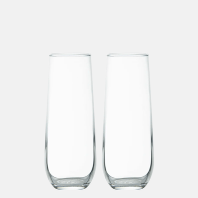 Old Tymes Set of 2 Stemless Flute Glasses - Shop BirdieBox