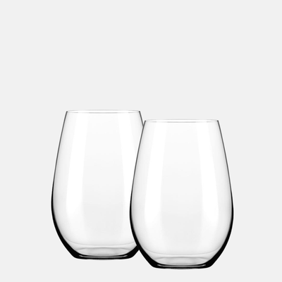 Old Tymes Set of 2 Stemless Wine Glasses